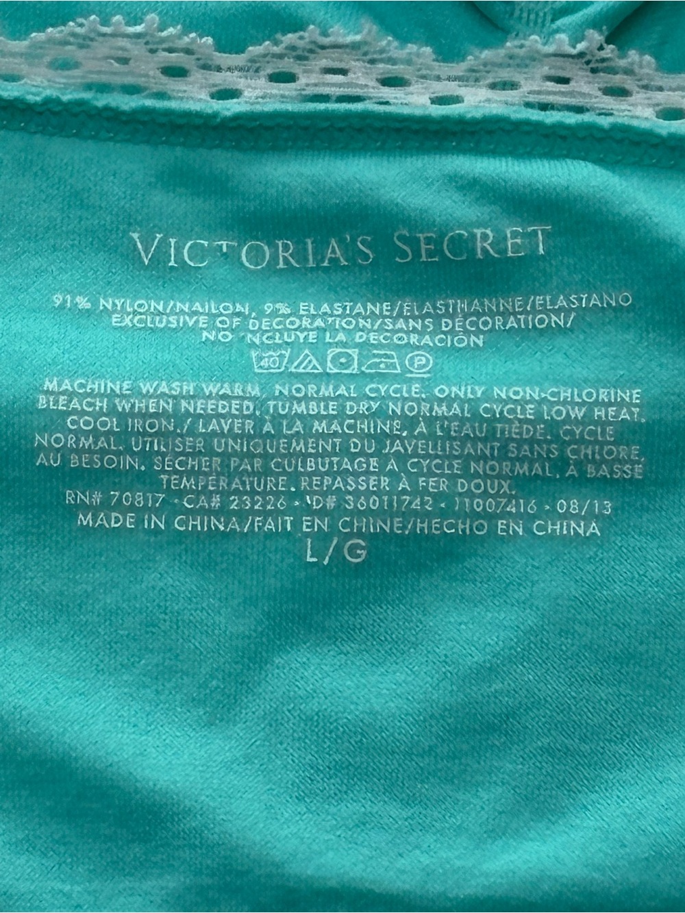 Victoria's Secret Mint Lace-Trim Cami - Picture 2 of 13